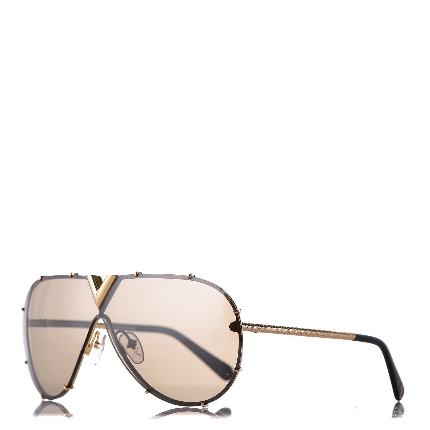 LOUIS VUITTON LV Drive Sunglasses Z0897E Gold 326479