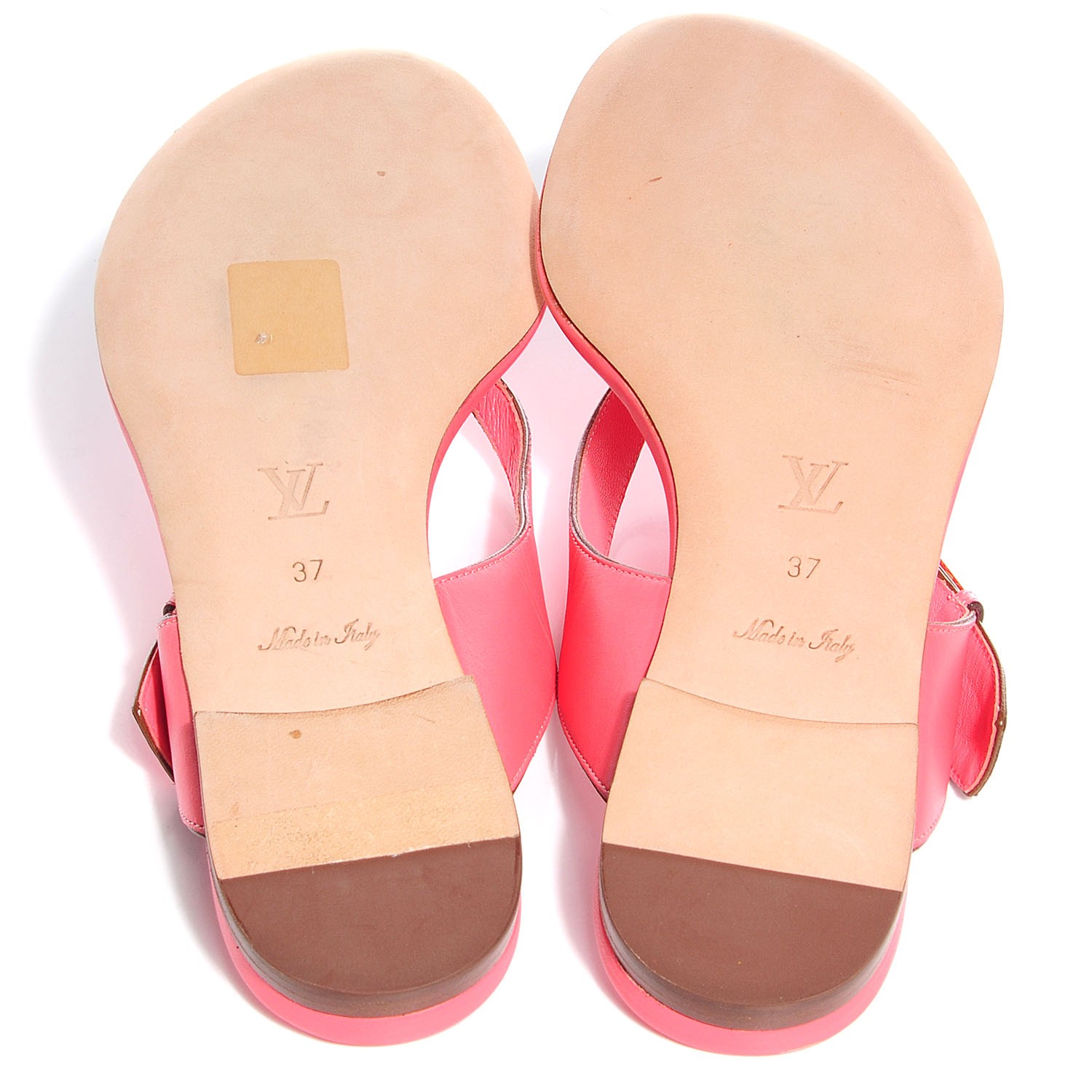 LOUIS VUITTON Tropical Knot Flat Thong Sandals Coral Size 37 92511