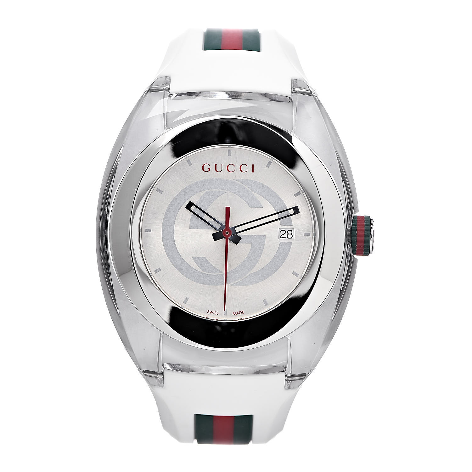 gucci sync stainless steel rubber watch