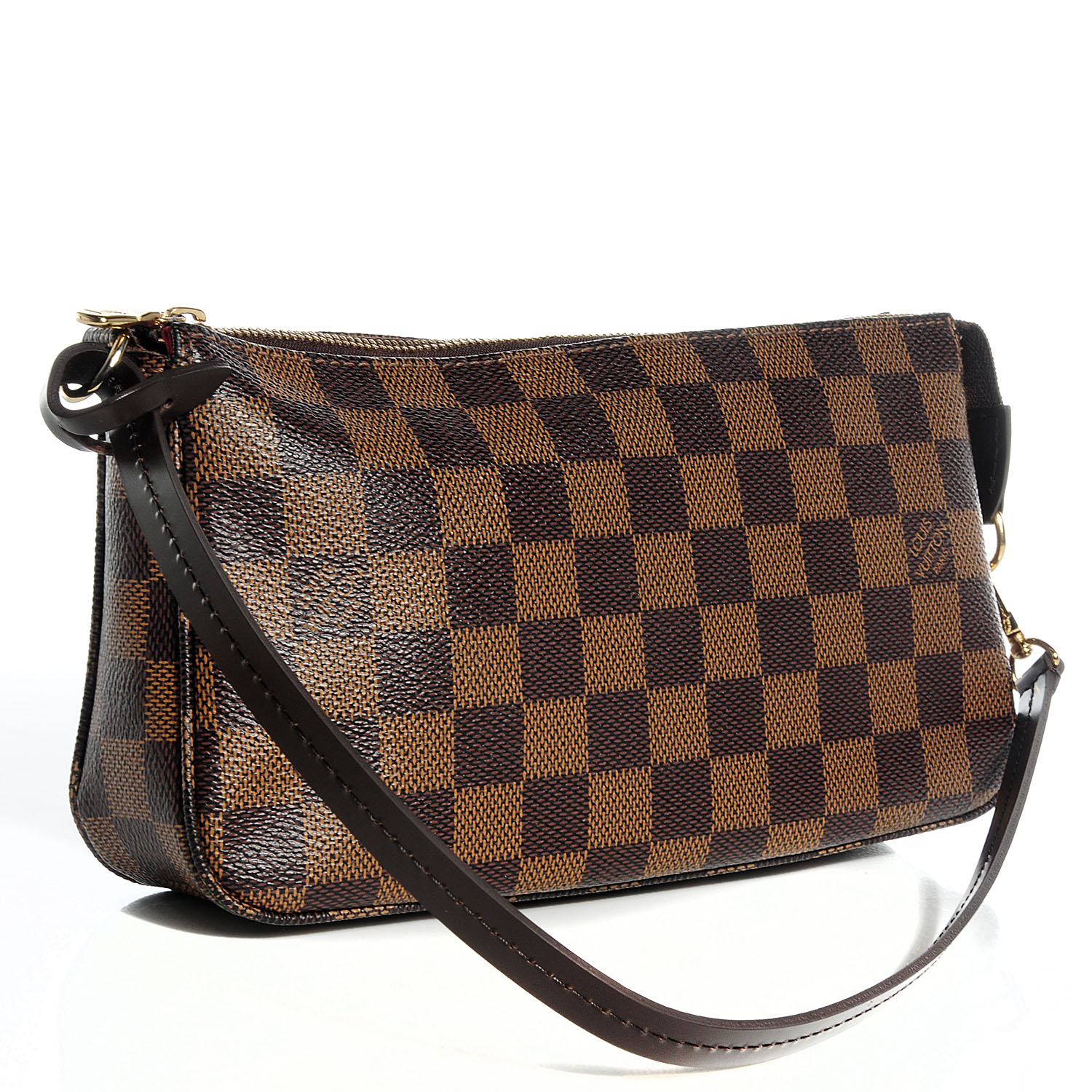 Damier Ebene 90x1 Cm Dark Brown Leather Long Cross Body Strap 