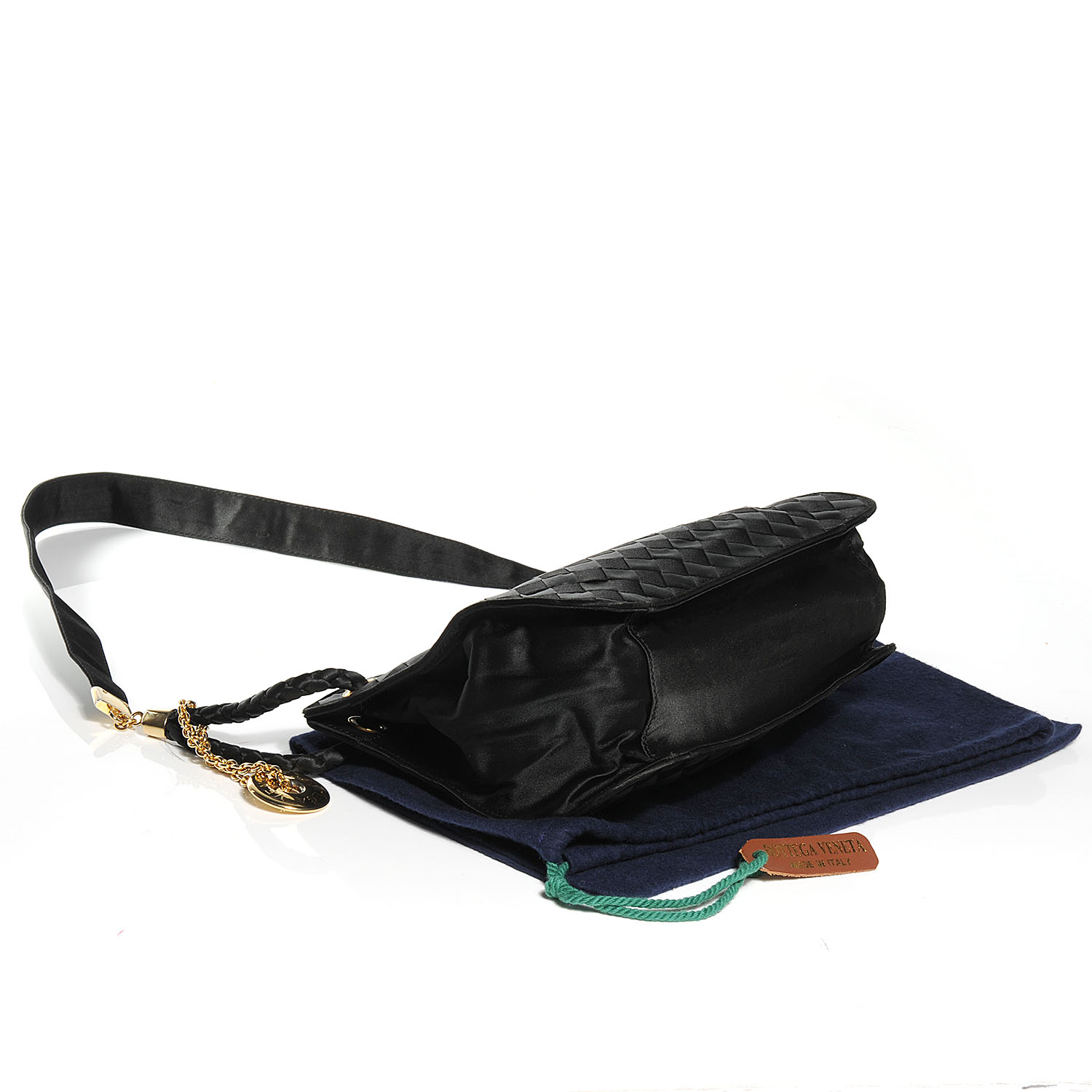 black satin shoulder bag