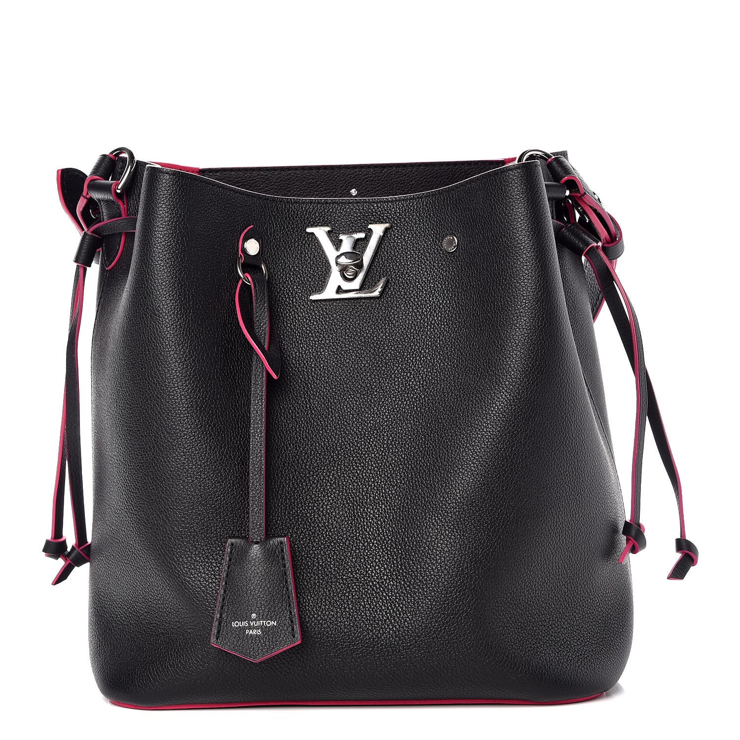 Louis Vuitton Black Pebbled Leather Lockme II BB Bag - Yoogi's Closet