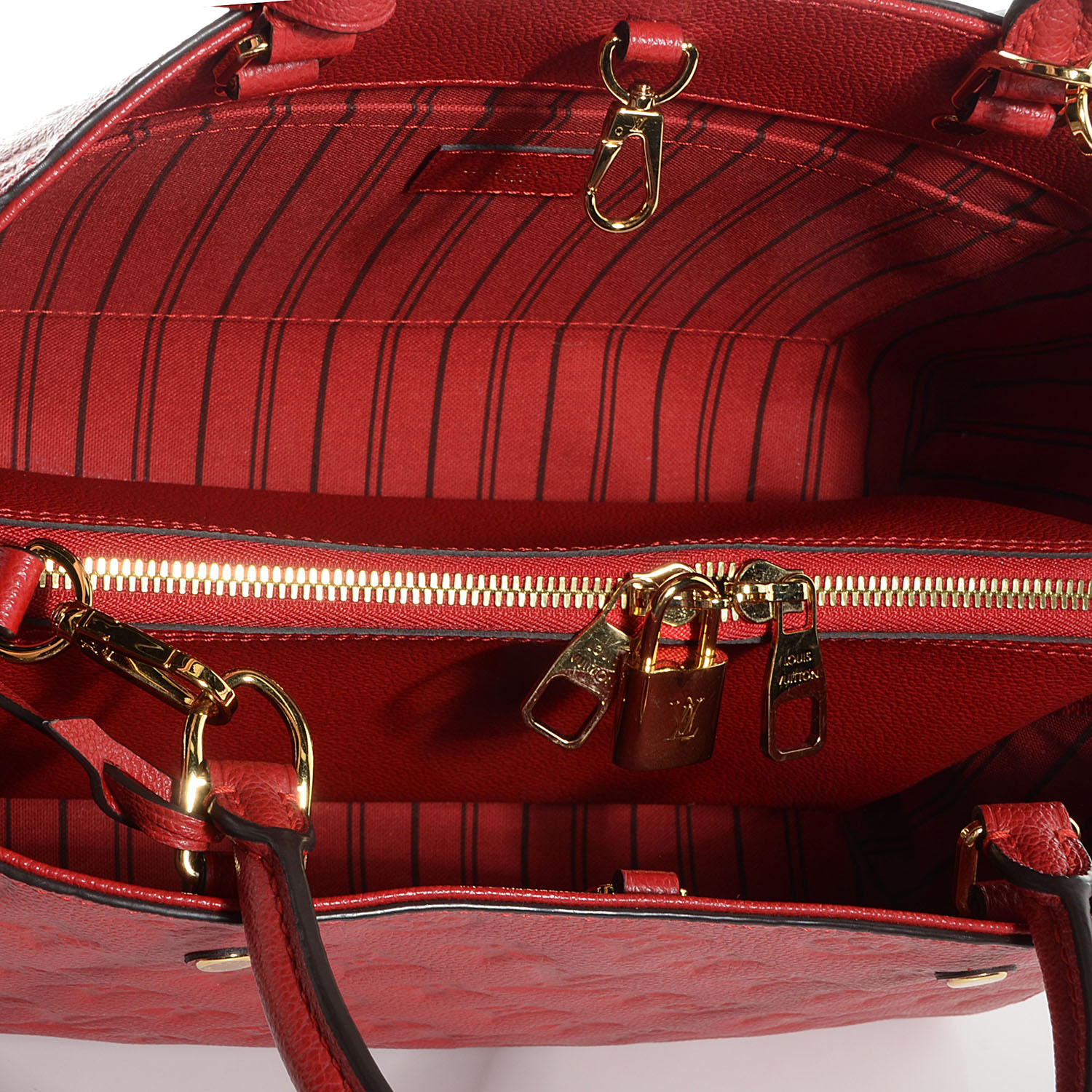 LOUIS VUITTON Montaigne BB Empreinte Leather Shoulder Bag Cherry-US
