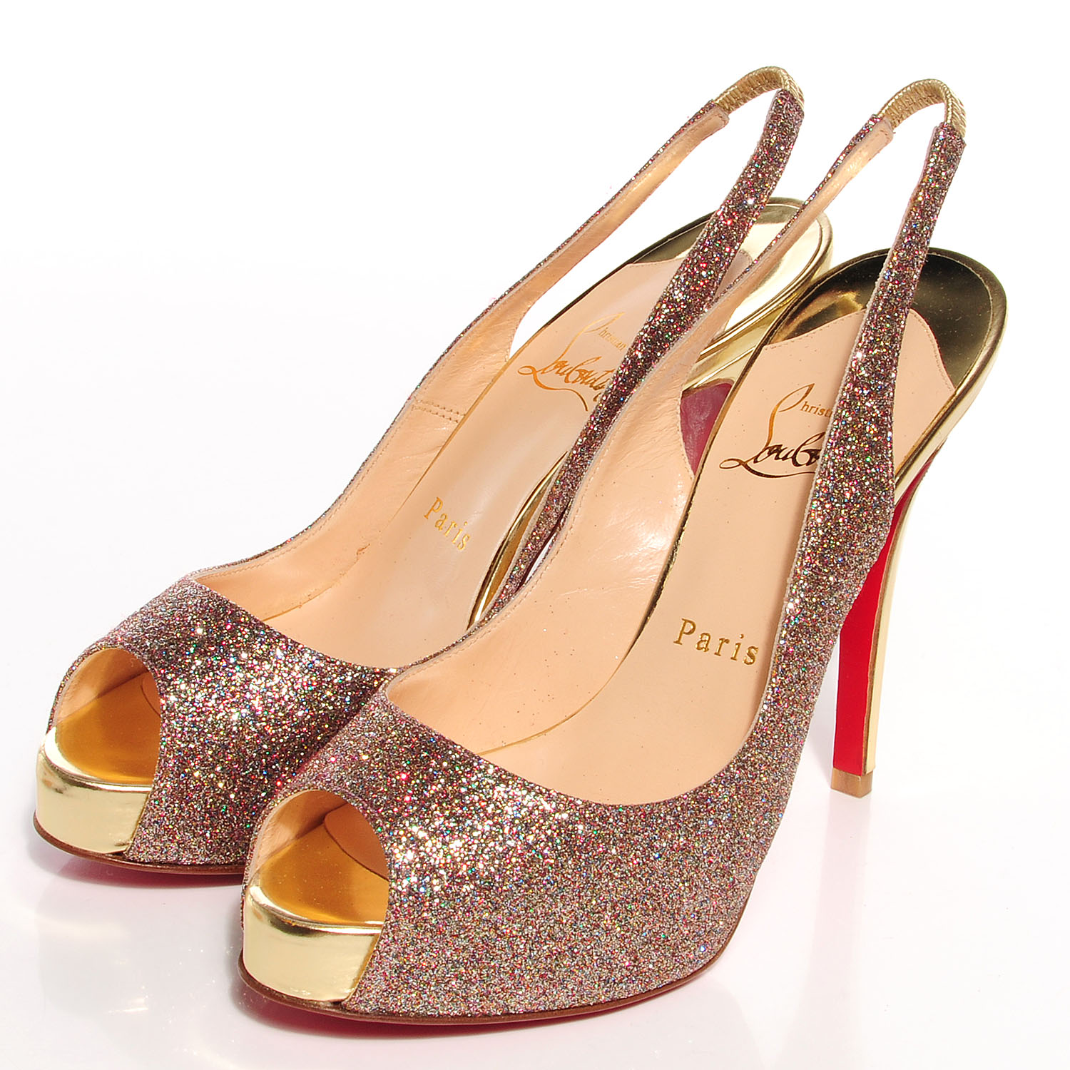 christian louboutin peep toe slingback