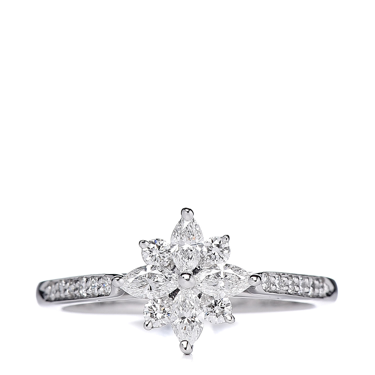 TIFFANY Platinum Marquise Diamond Victoria Cluster Ring 50 5.25 449351