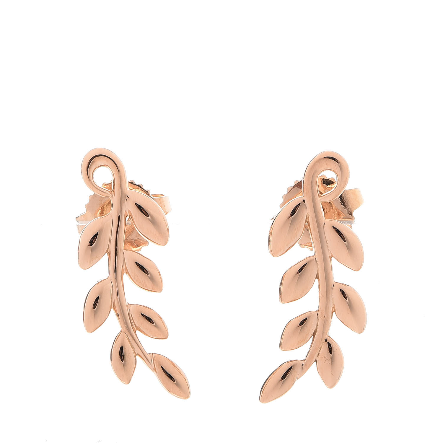 tiffany olive leaf climber earrings