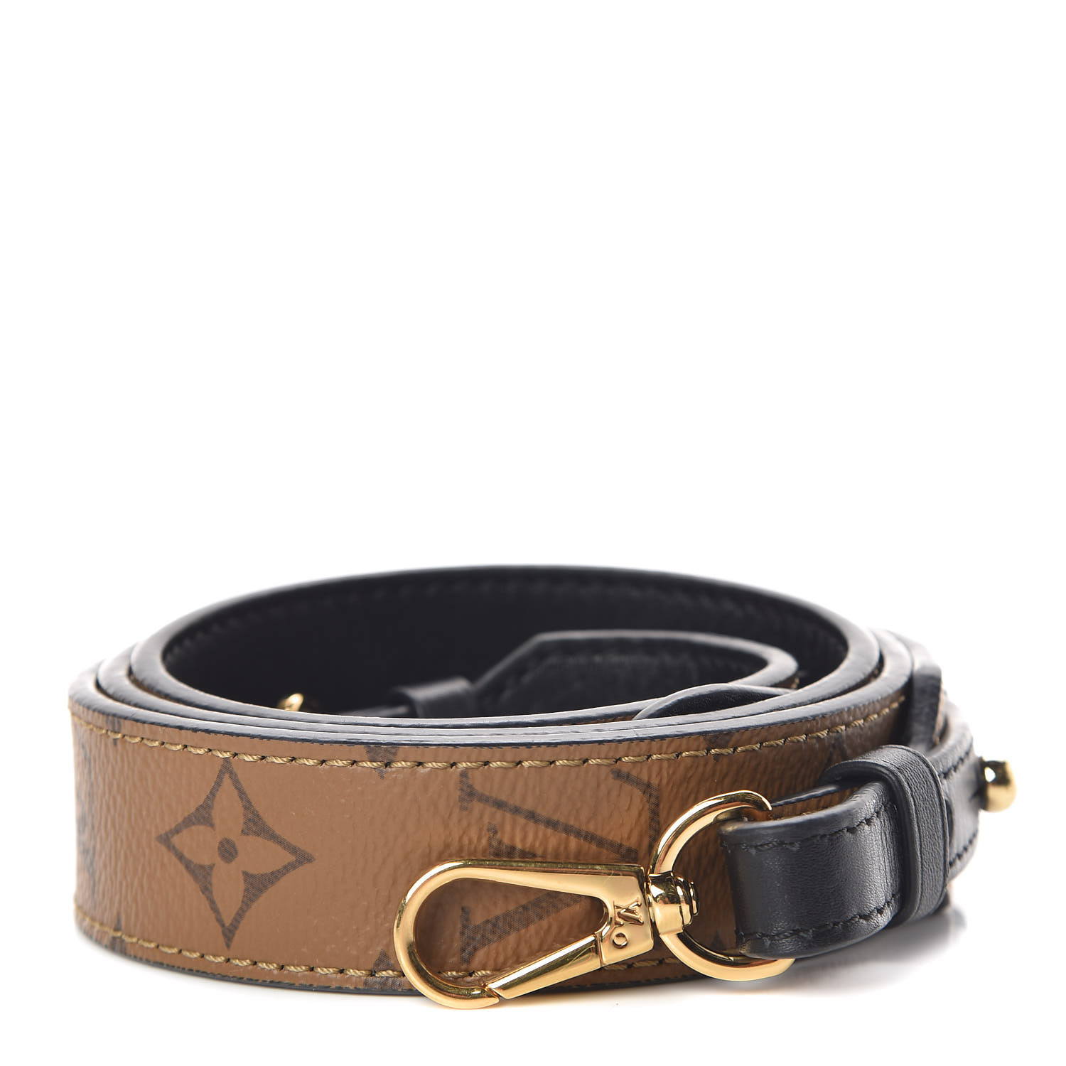 LOUIS VUITTON Monogram Reverse Bandouliere Shoulder Strap XL Black 435720