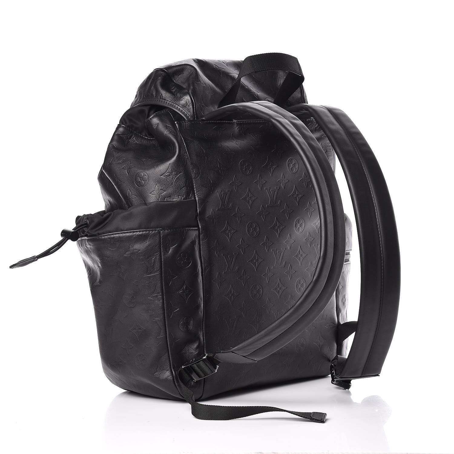 LOUIS VUITTON Calfskin Shadow Monogram Discovery Backpack Black 506990