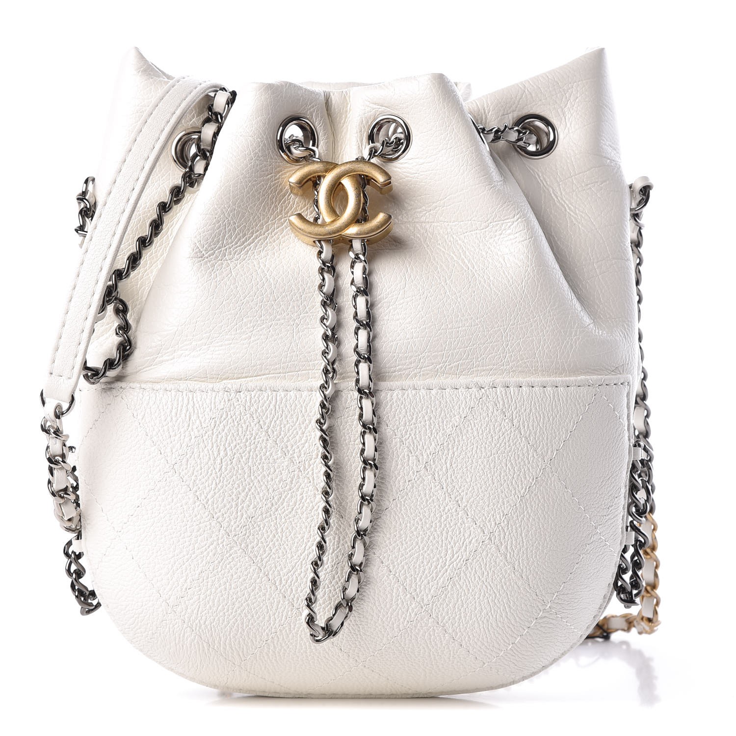 chanel bucket bag white