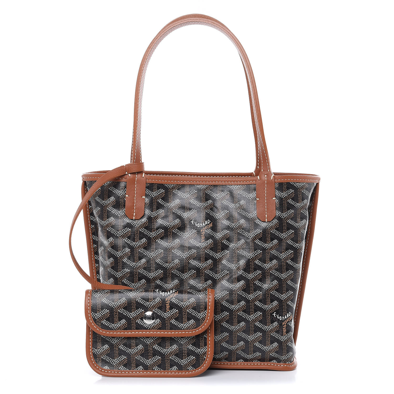 GOYARD Goyardine Reversible Mini Anjou Black Gold 462543