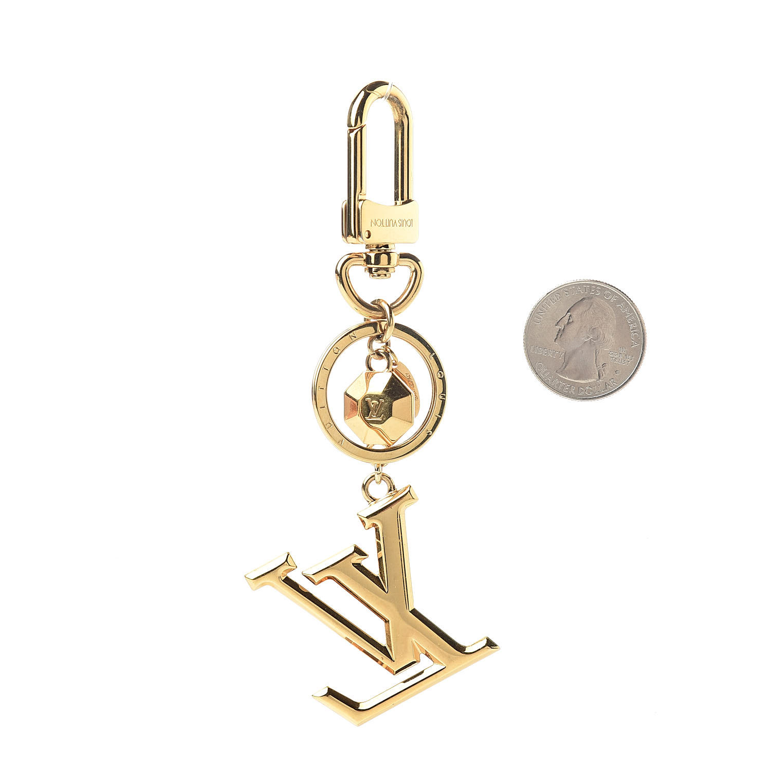 LOUIS VUITTON LV Facettes Bag Charm Key Holder Gold 510603