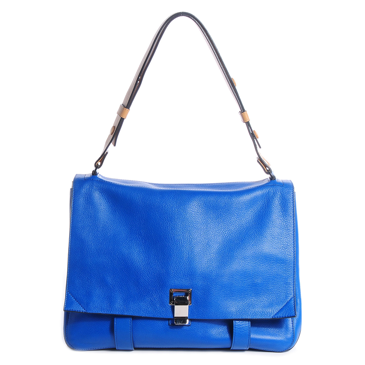 PROENZA SCHOULER Leather Double Sided PS Courier Bag Blue Honey 80004