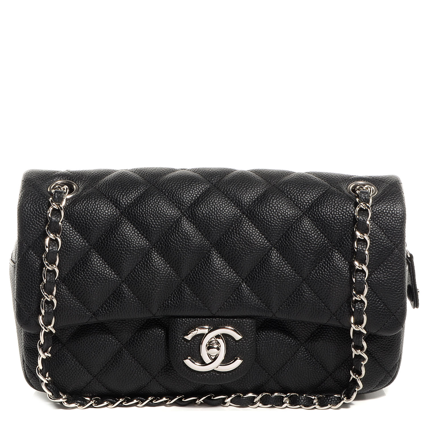 chanel black caviar medium flap