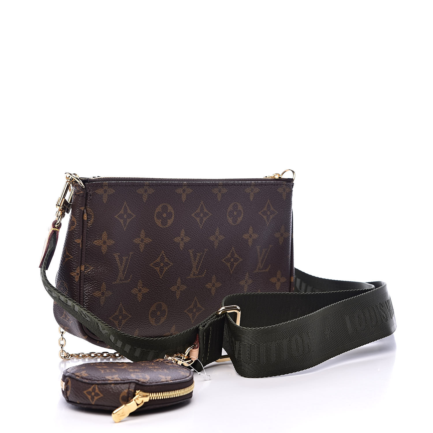 LOUIS VUITTON Monogram Multi Pochette Accessories Kaki 523977