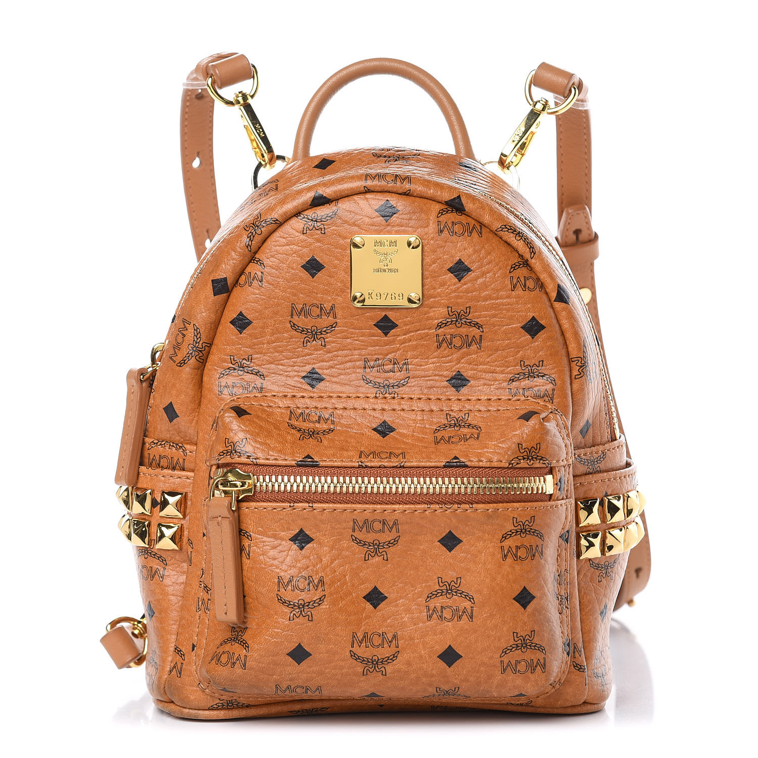 Mcm Visetos Side Stud X Mini Stark Backpack Cognac 405361 Mcm Visetos Side Stud X Mini Stark Backpack Cognac 405361