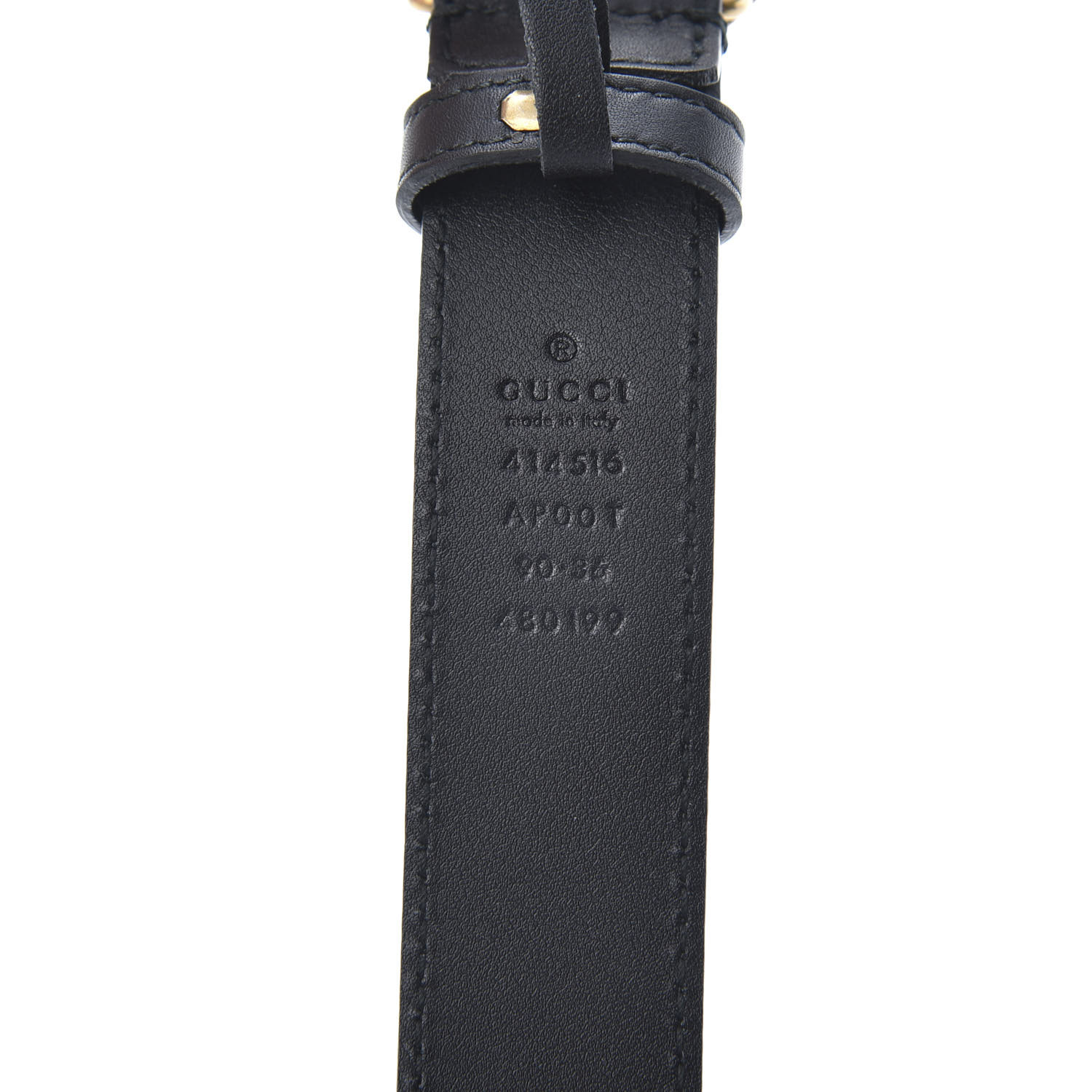 GUCCI Calfskin Double G 30mm Belt 90 36 Black 667416 FASHIONPHILE