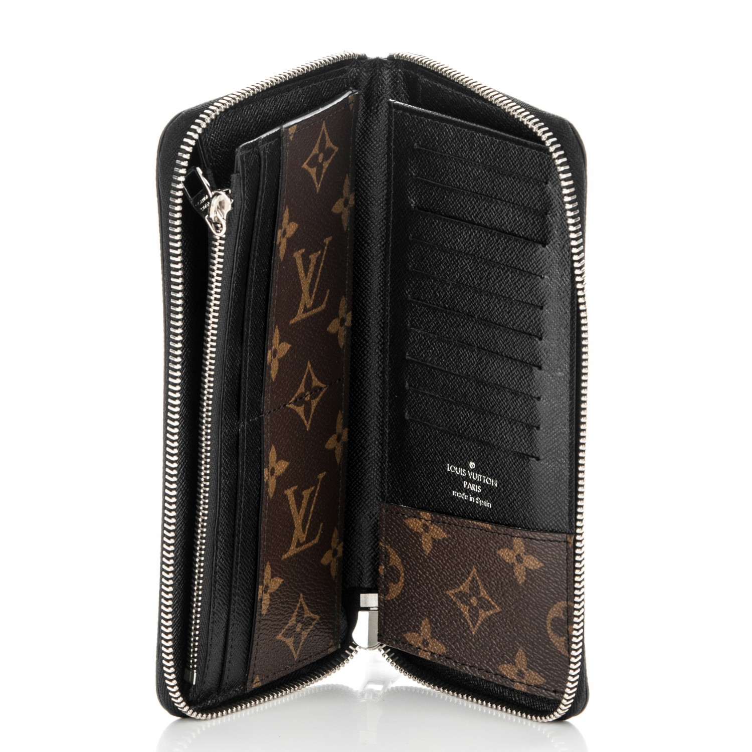 LOUIS VUITTON Monogram Macassar Vertical Zippy Wallet 180470