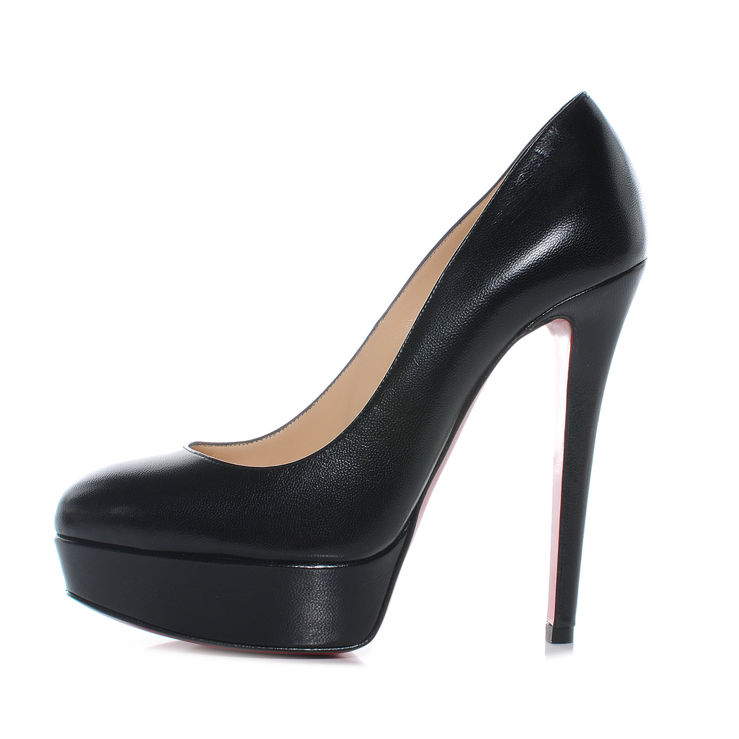 CHRISTIAN LOUBOUTIN Leather Bianca 140 Kid Pumps 35 Black 57072