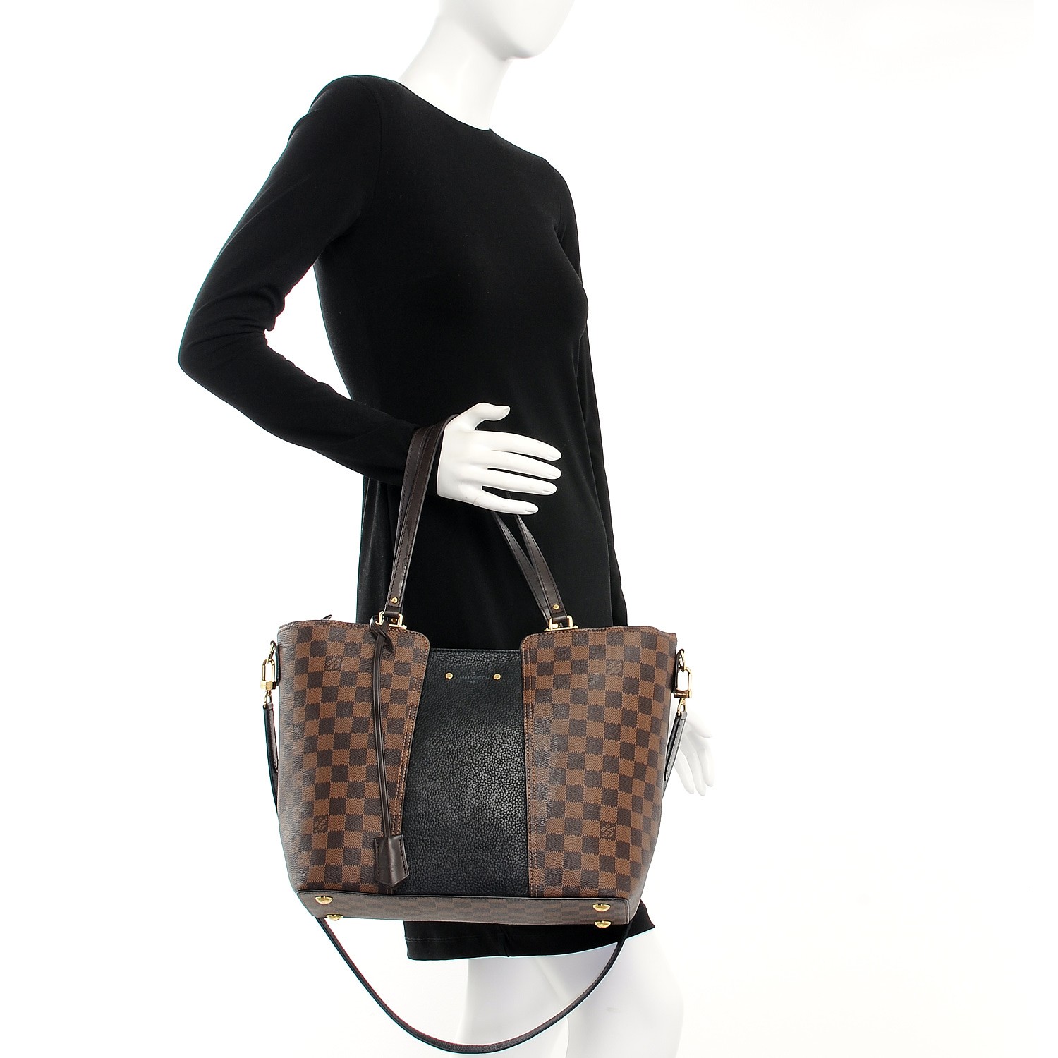 louis vuitton damier ebene black LOUIS VUITTON Damier Ebene Jersey Black 219019