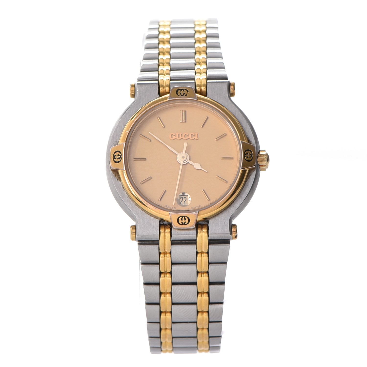 GUCCI Stainless Steel 18K Gold Plated 9000L Ladies Quartz Watch 238483