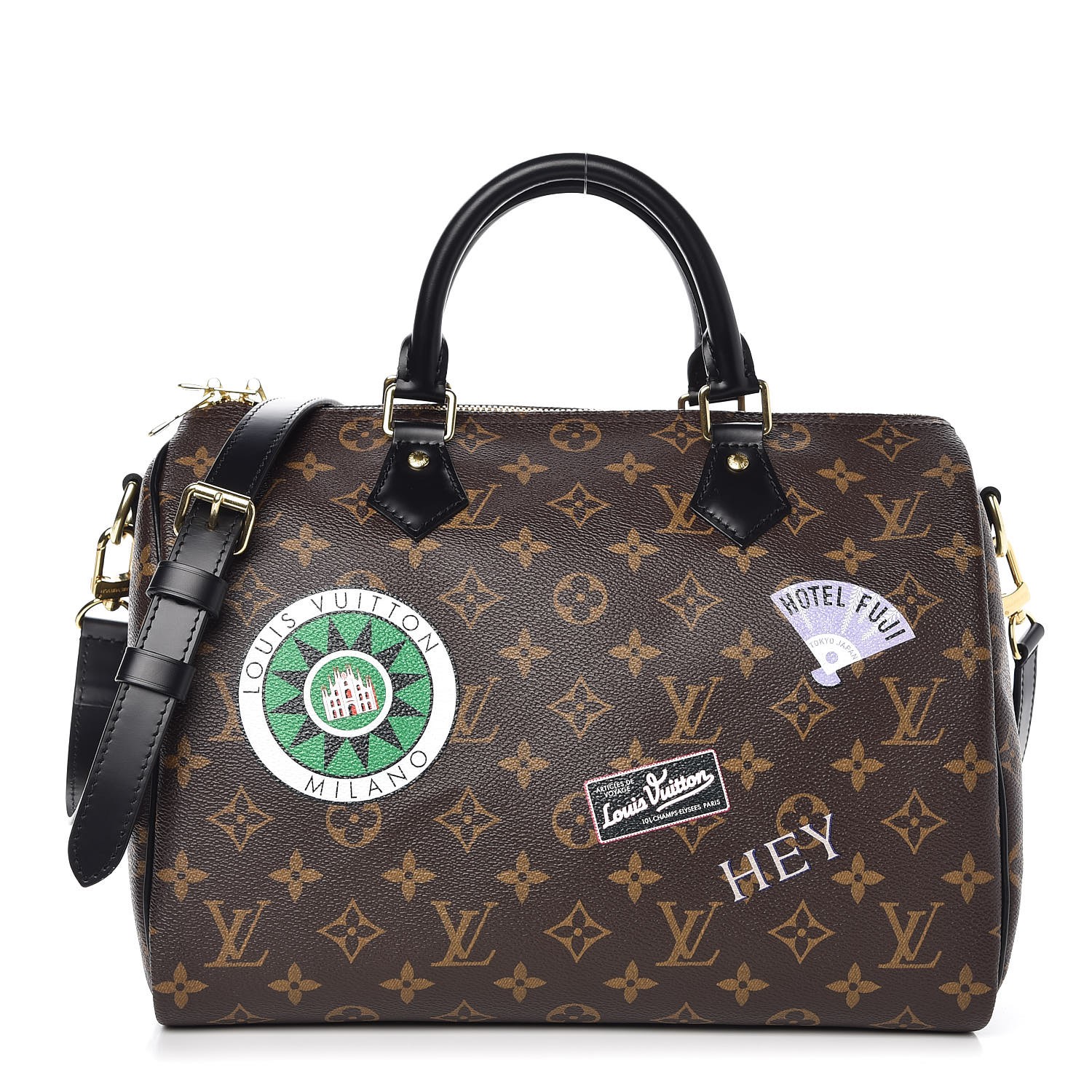 LOUIS VUITTON Monogram My World Tour Speedy Bandouliere 30 Black 325325