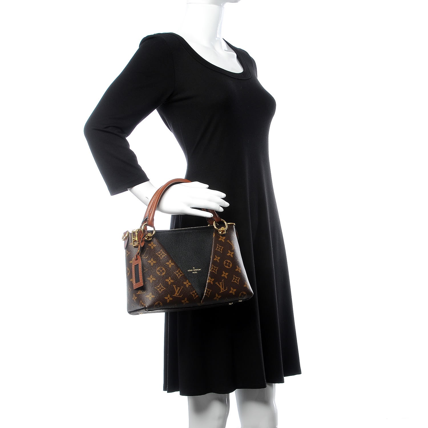 LOUIS VUITTON Monogram V Tote BB Black 484334