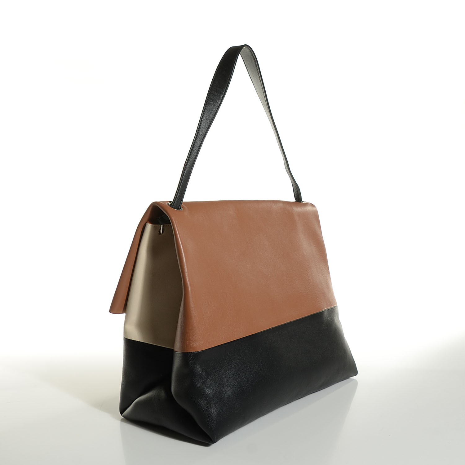 CELINE Calfskin All Soft Shoulder Bag Tan 108243