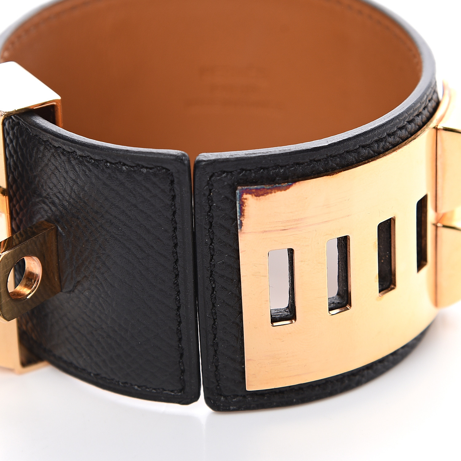 HERMES Epsom Collier de Chien CDC Bracelet XS Black 569043 | FASHIONPHILE