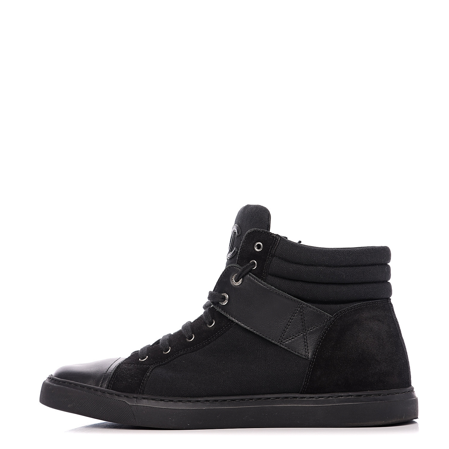 CHANEL Toile Suede Calfskin Mens High 