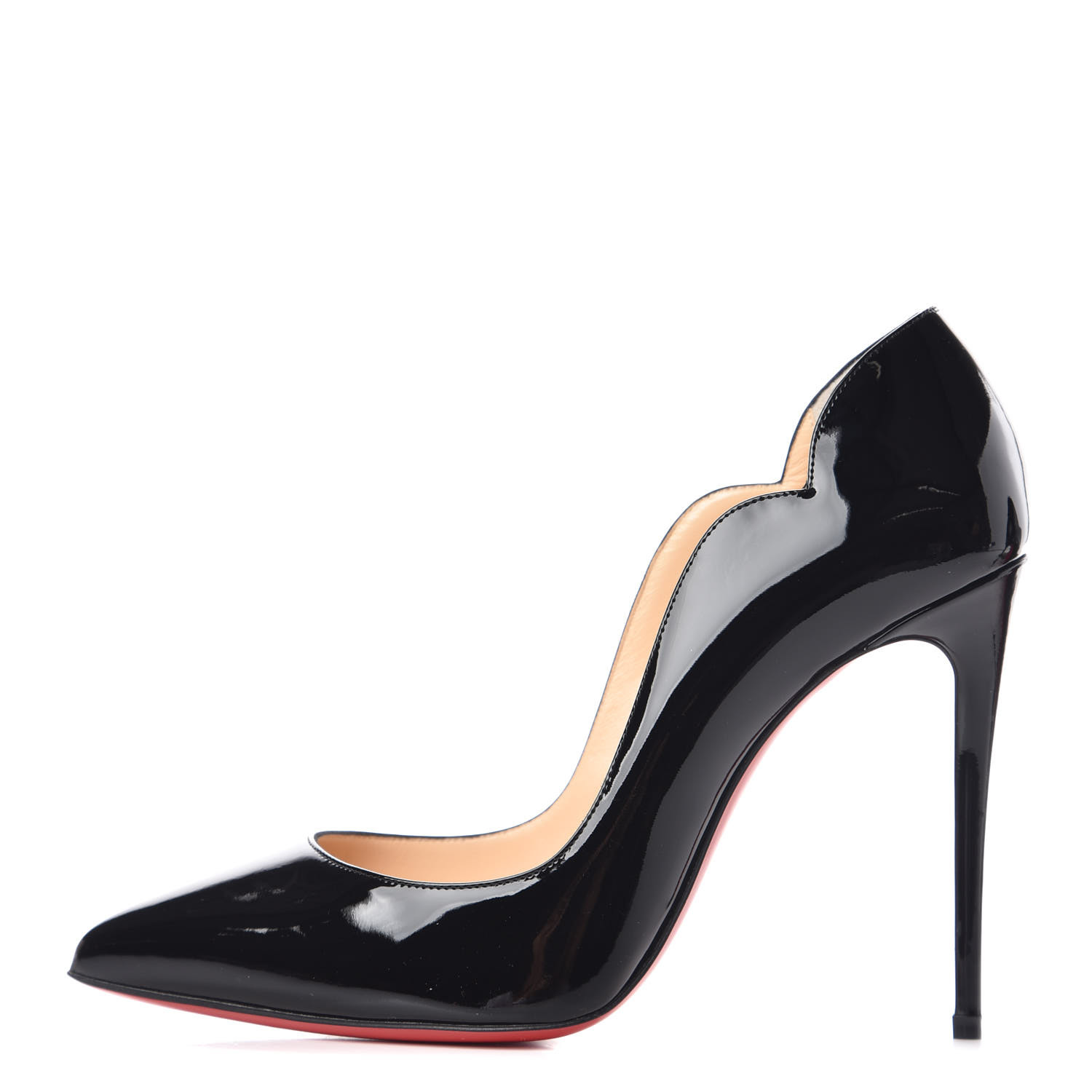 CHRISTIAN LOUBOUTIN Patent Hot Chick 100 Pumps 38 Black 362328