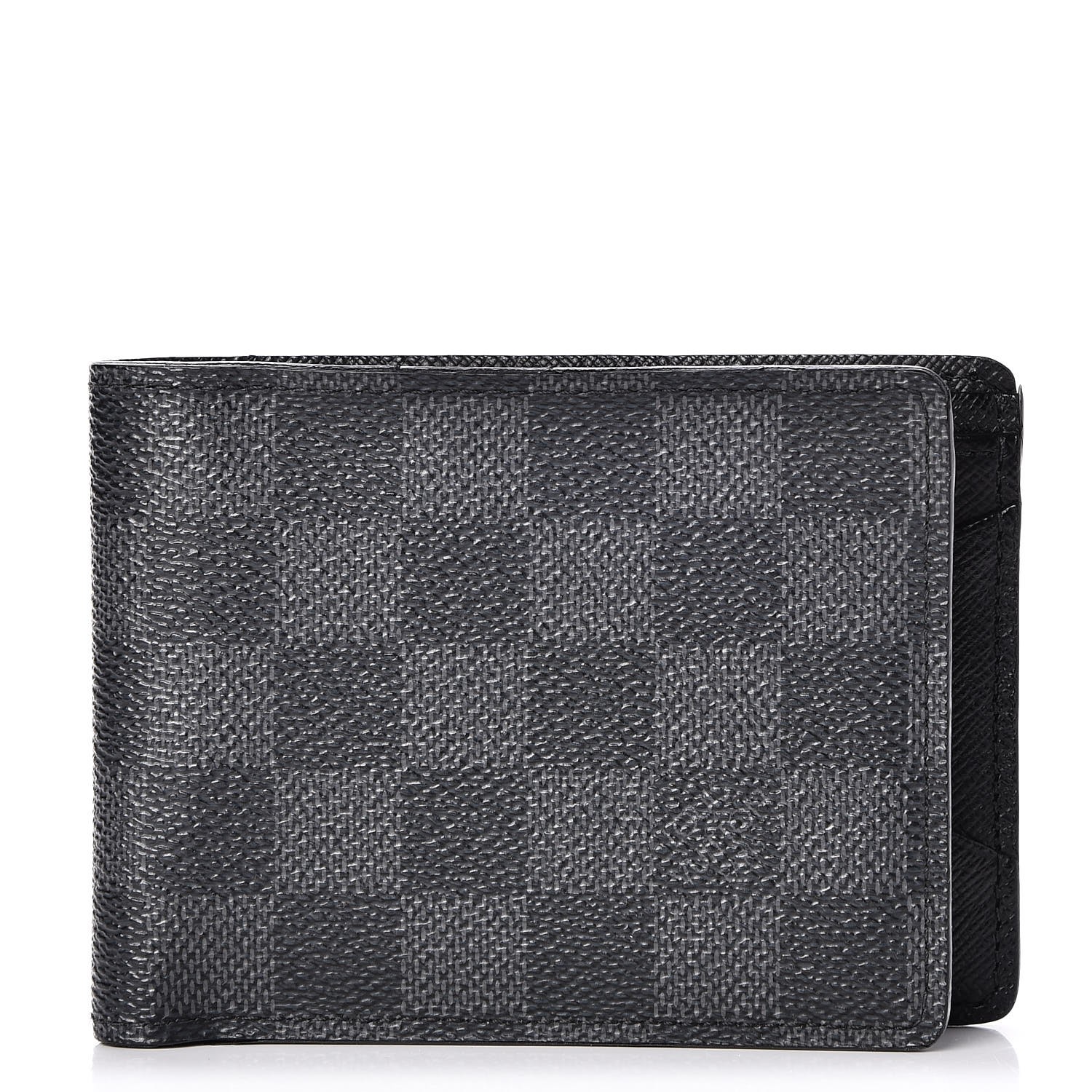 Pre-owned Louis Vuitton Multiple Wallet Damier Graphite Black/red
