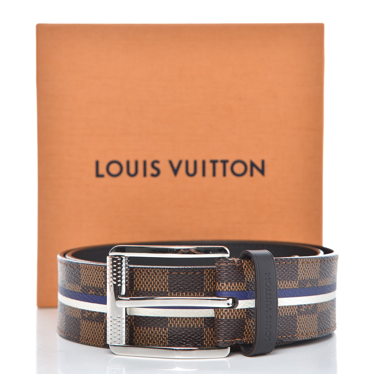 LOUIS VUITTON Savane Damier Ebene Chapman Belt 85 34 344569