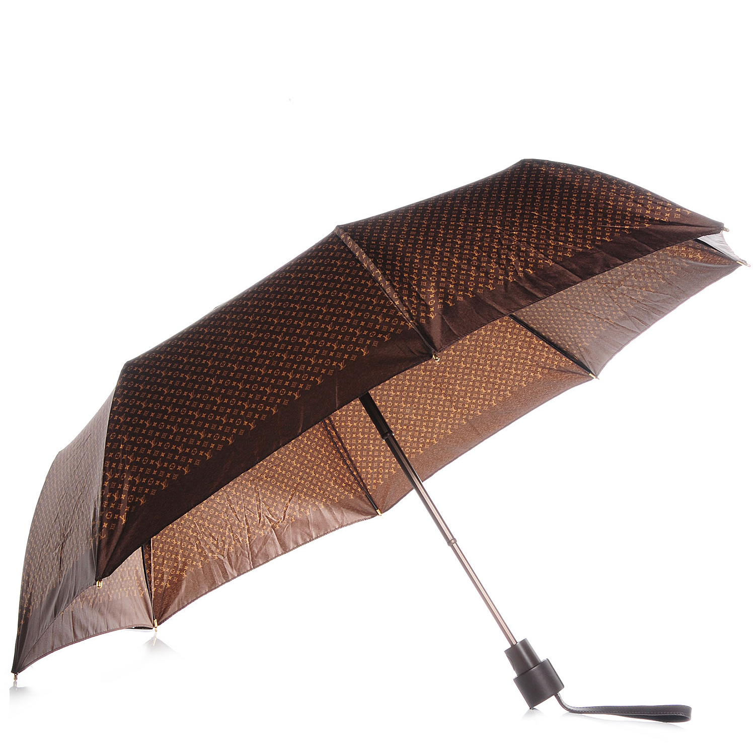 LOUIS VUITTON Monogram Ondees Compact Umbrella Marron 66239