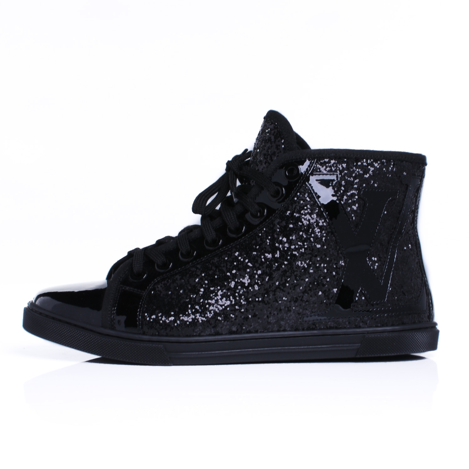 black sparkly high tops