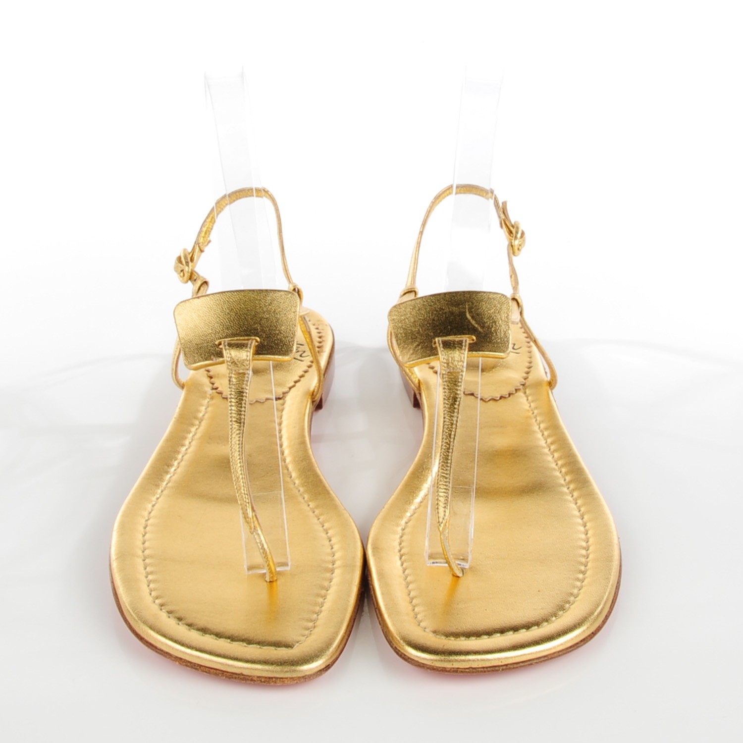 christian louboutin gold fossiliza strap sandals
