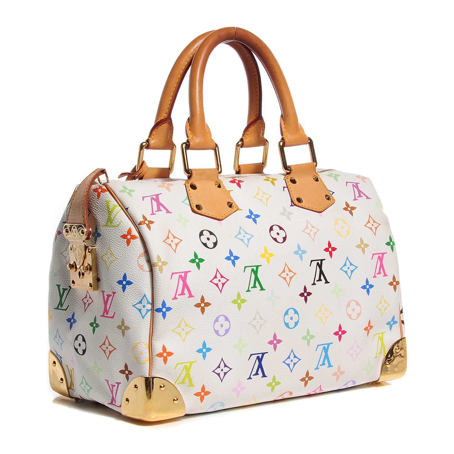 LOUIS VUITTON Multicolor Speedy 30 White 95931