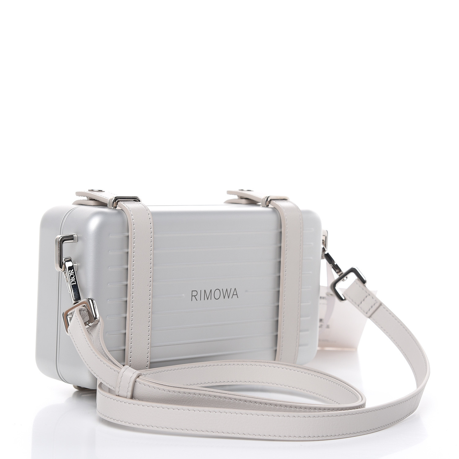 CHRISTIAN DIOR X RIMOWA Aluminum Personal Clutch On Strap Silver 478919