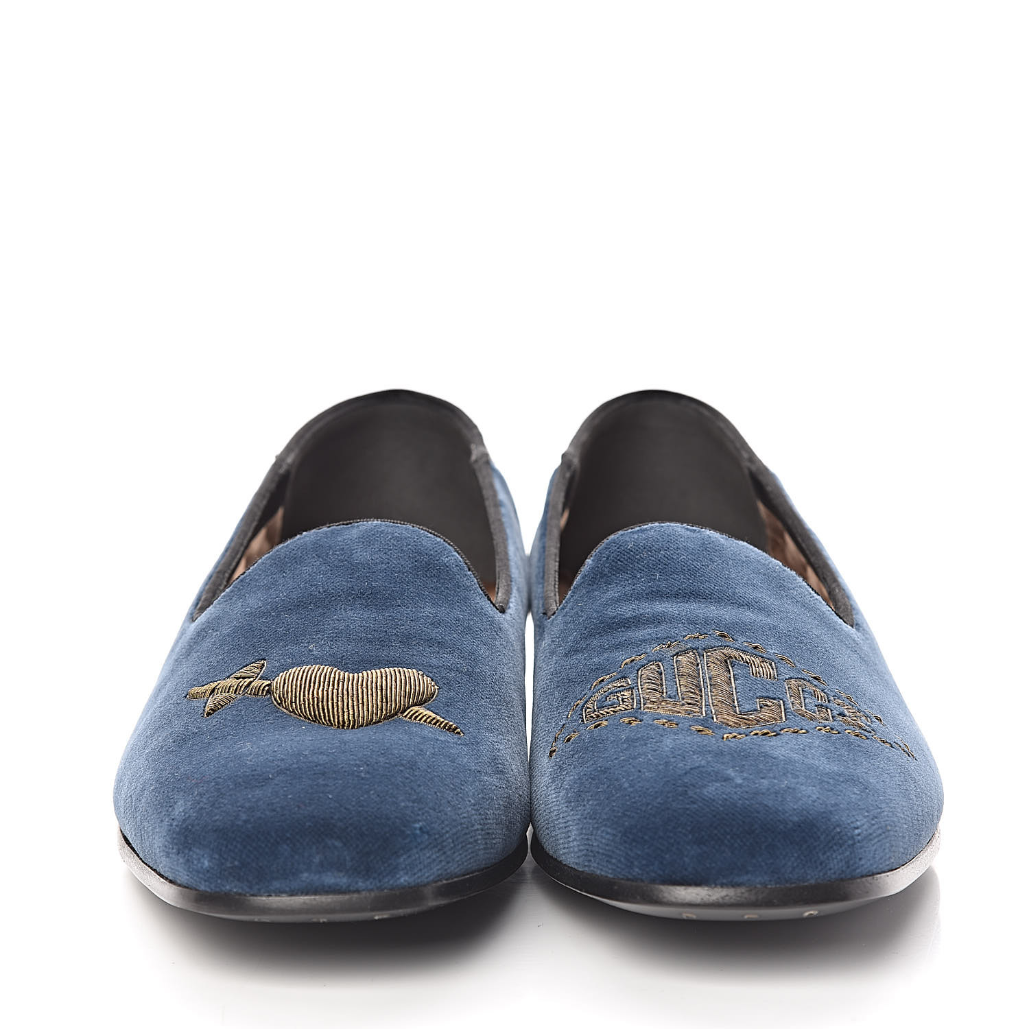 gucci loafers velvet blue