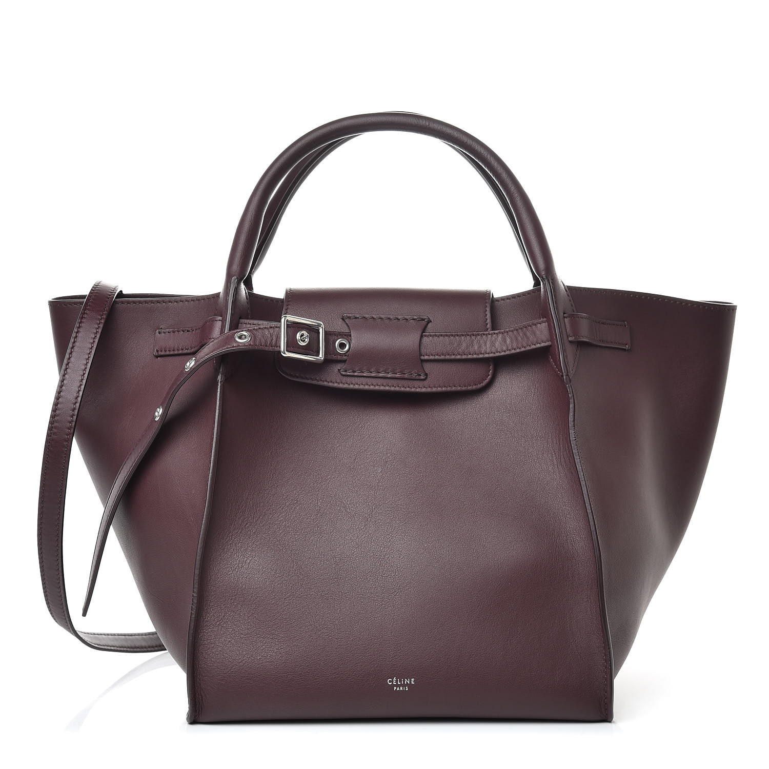 CELINE Smooth Calfskin Long Strap Small Big Bag Burgundy 492387 ...