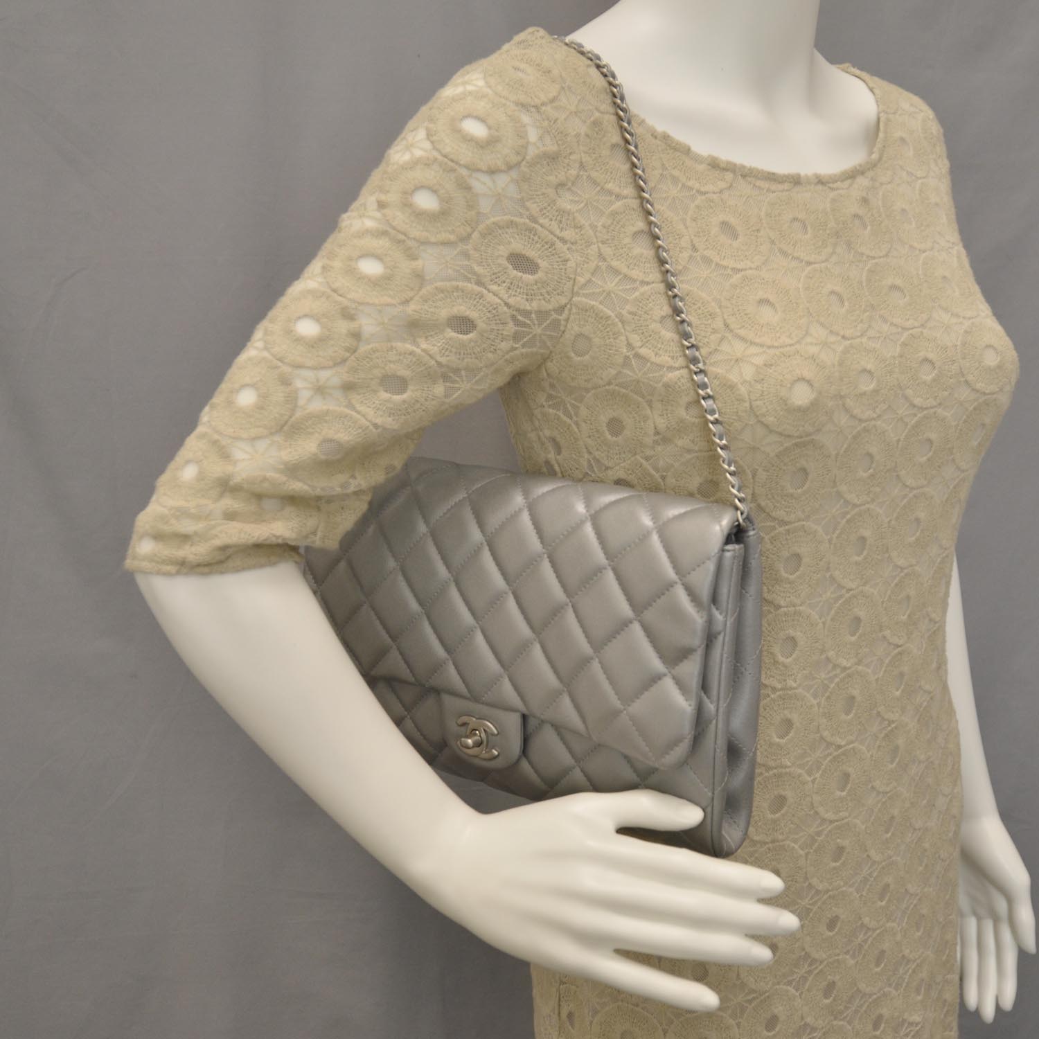 silver quilted chanel bag