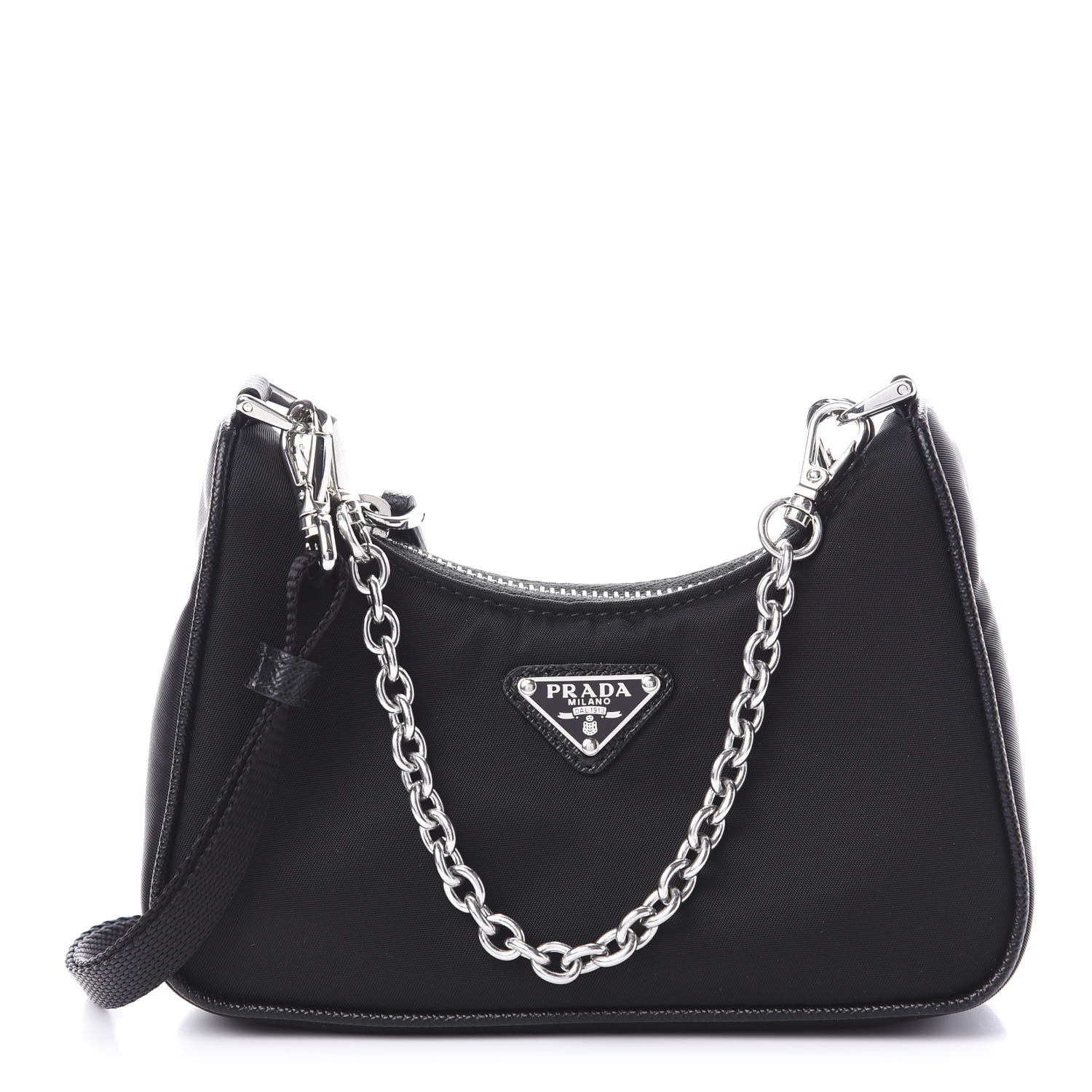 PRADA Tessuto Nylon Mini Re-Edition 2000 Shoulder Bag Black 606519