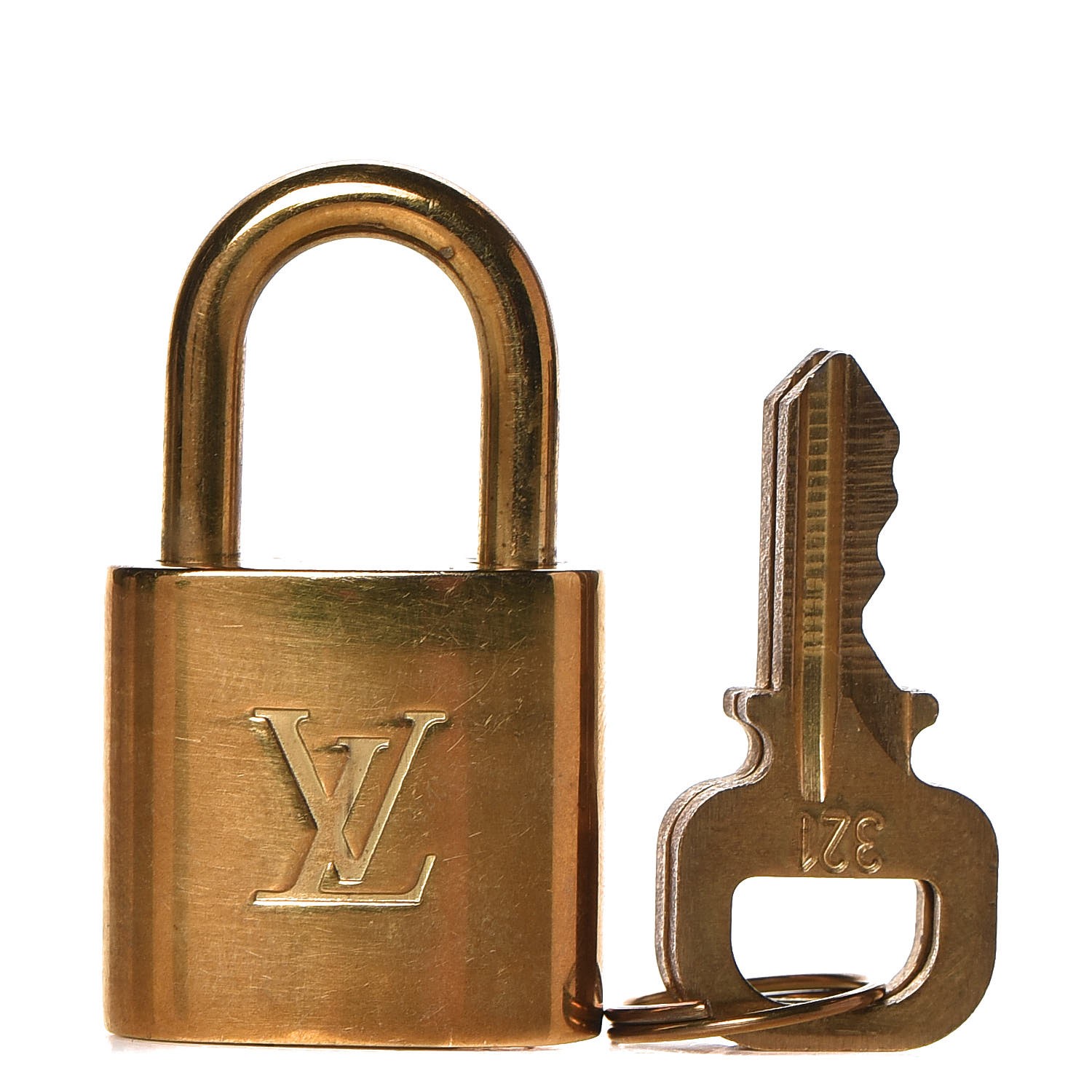 LOUIS Brass Lock and Key Set #321 | FASHIONPHILE
