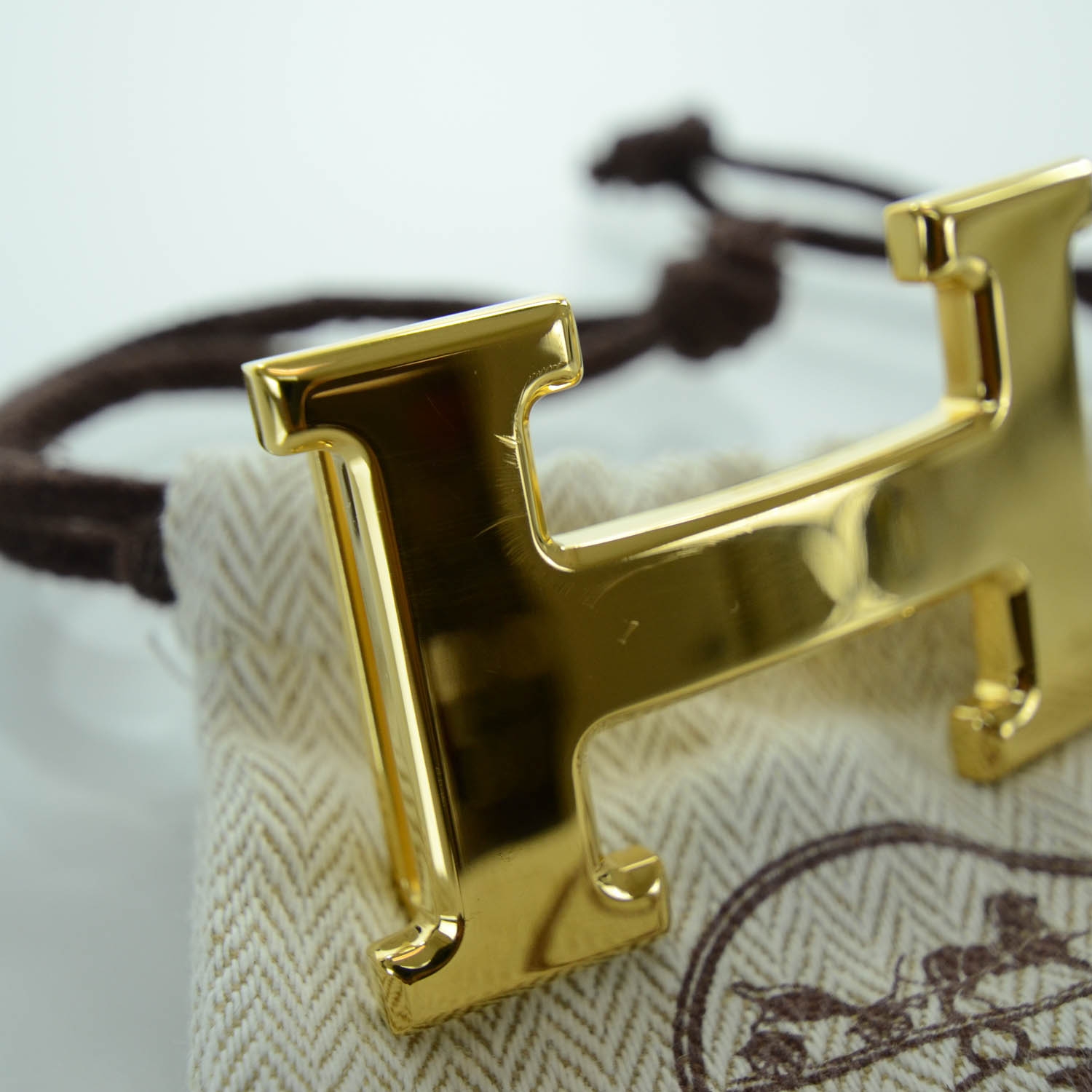 HERMES H Belt Buckle Gold 27821