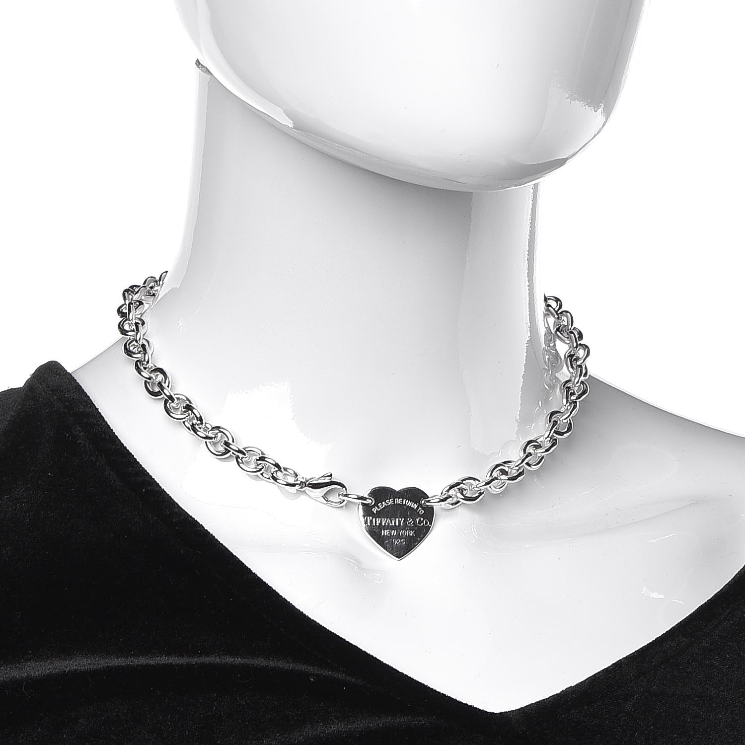 tiffany heart tag choker necklace