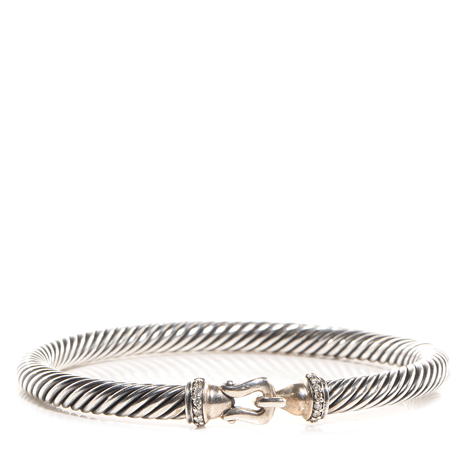 David Yurman Sterling Silver Diamond 5mm Cable Buckle Bracelet 75732 David Yurman Sterling Silver Diamond