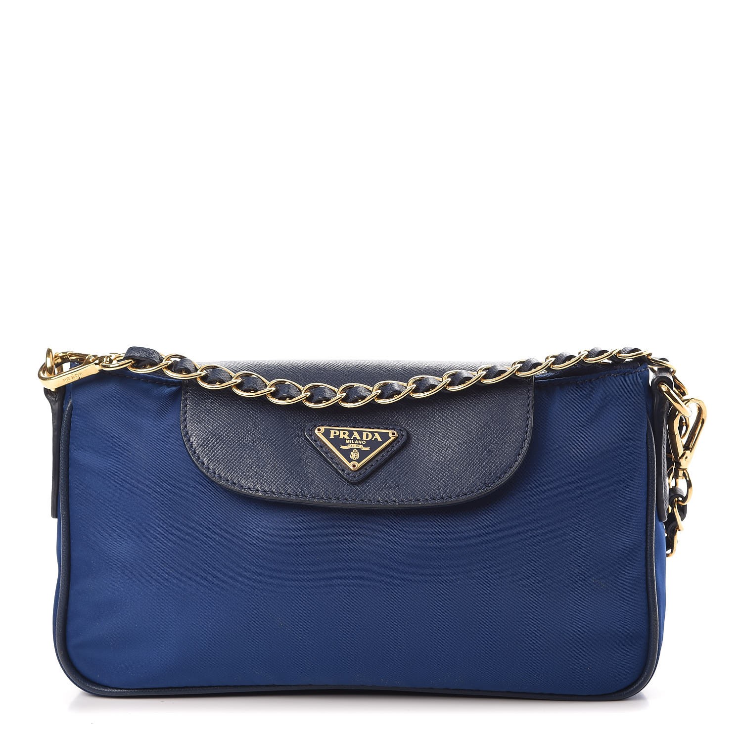 PRADA Tessuto Nylon Saffiano Crossbody Bag Bluette 338872