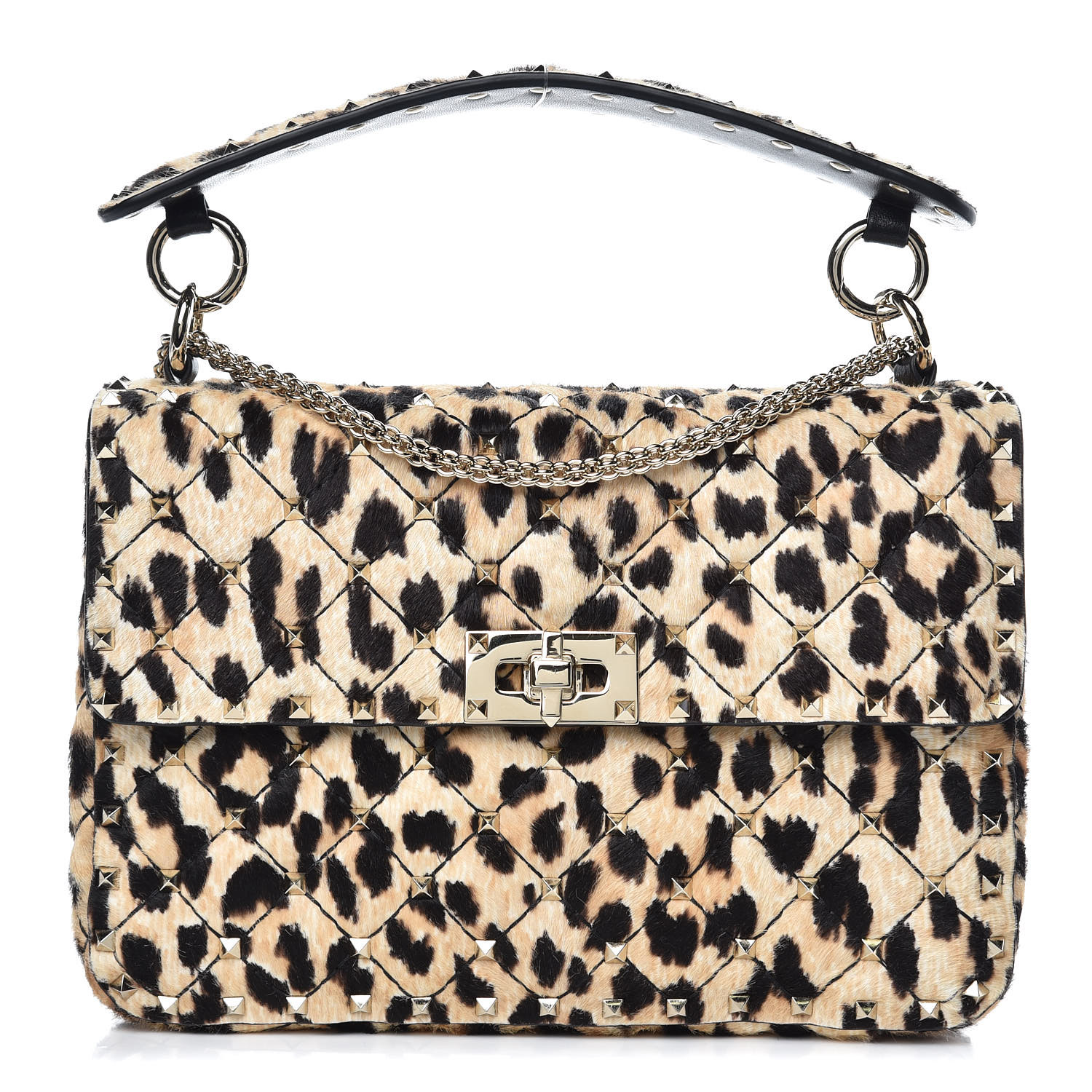 valentino leopard rockstud bag