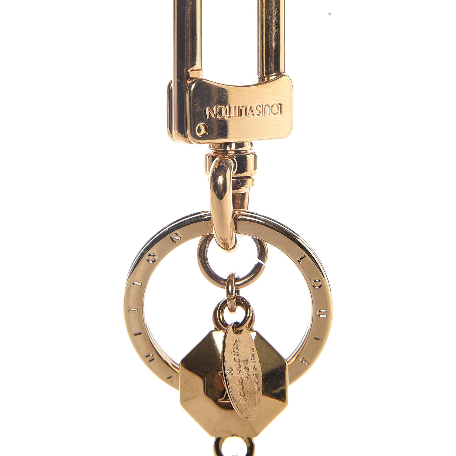 LOUIS VUITTON LV Facettes Bag Charm Key Holder Gold 307235
