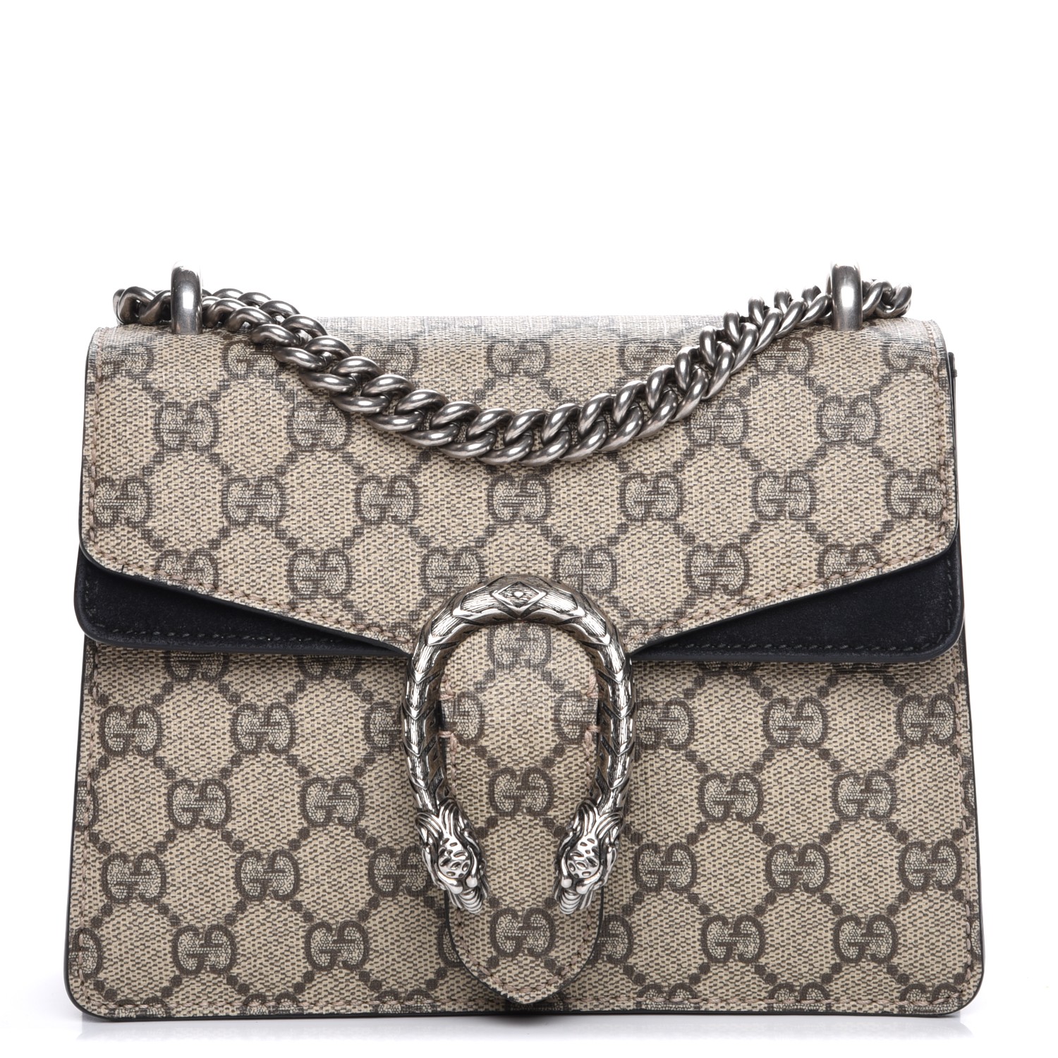 GUCCI GG Supreme Monogram Mini Dionysus Shoulder Bag Black 216154