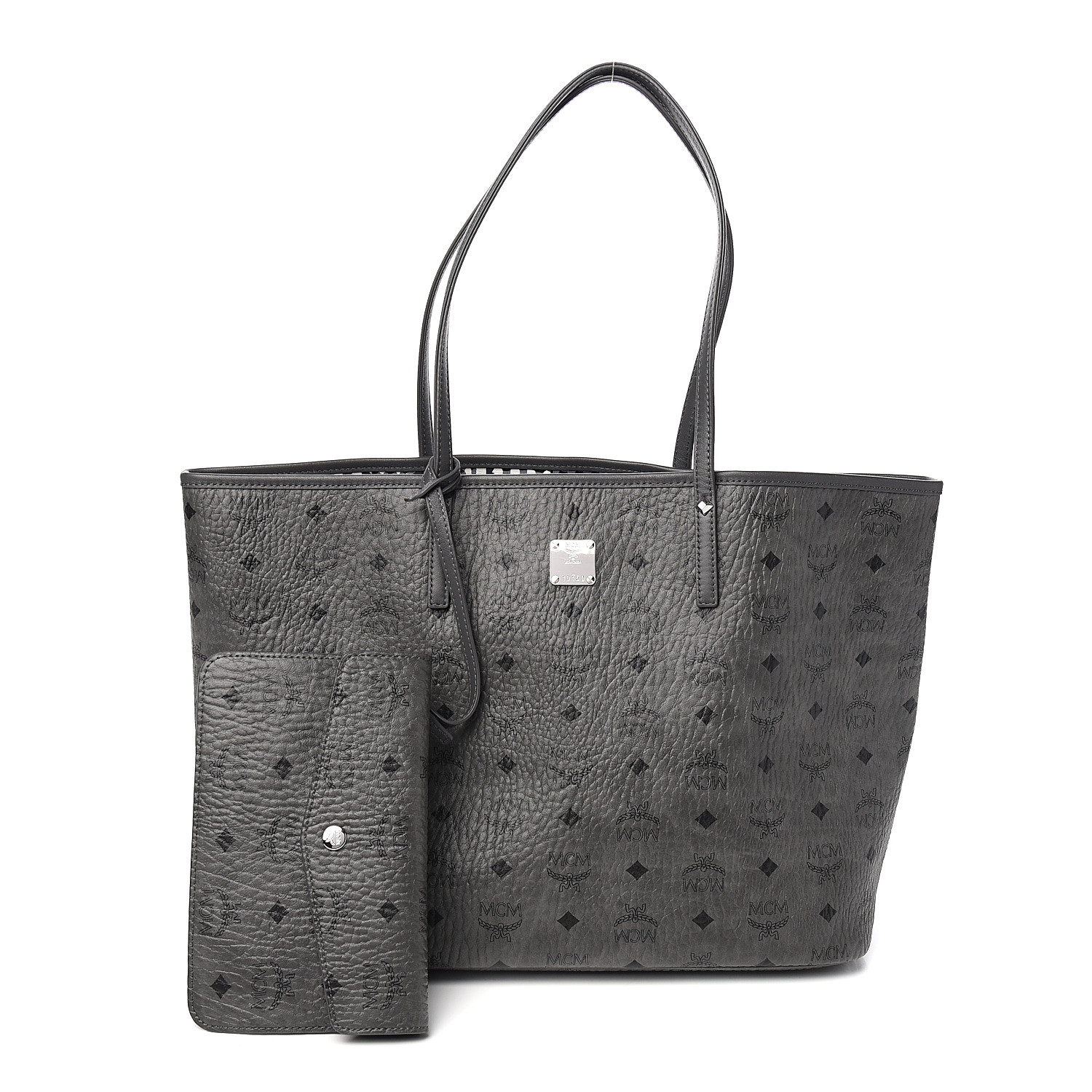 grey mcm tote